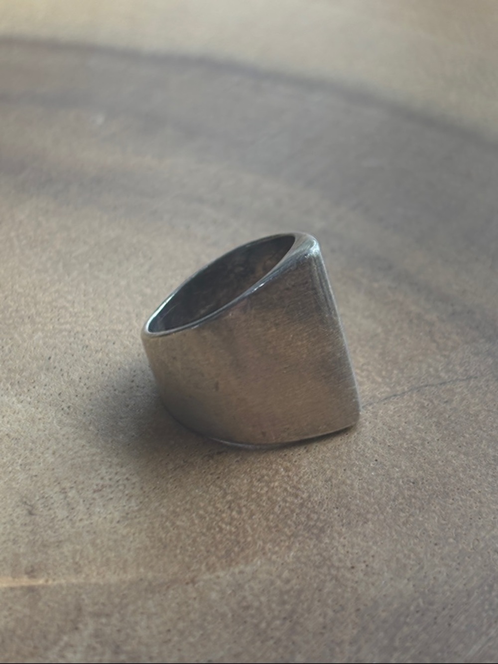 Minimalist Sterling Silver Ring Central Seam